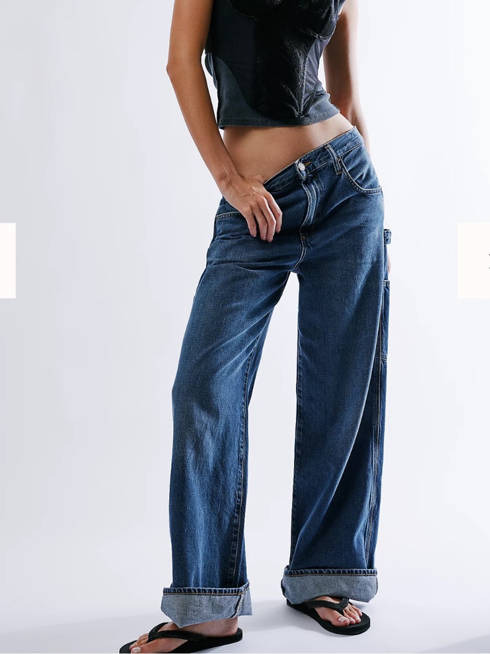 Agolde Wide-Leg Carpenter Jeans in Medium Blue - Picture 13 of 13